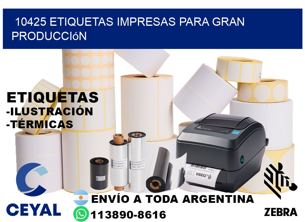 10425 Etiquetas impresas para gran producción