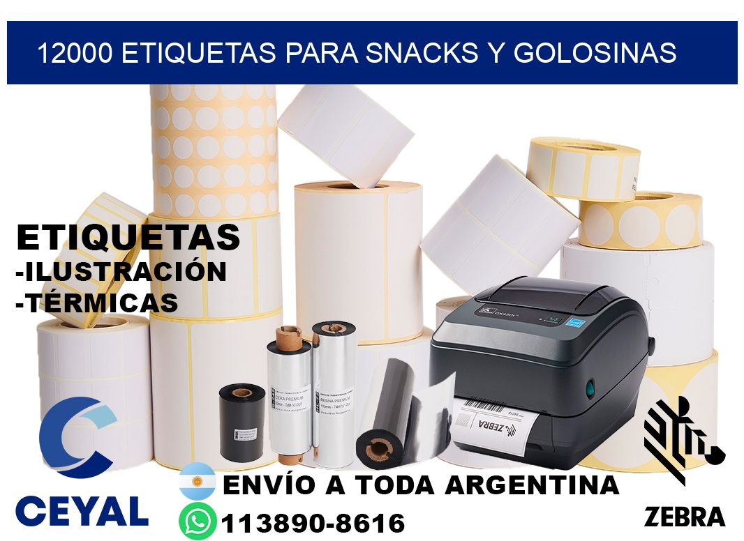 12000 Etiquetas para snacks y golosinas