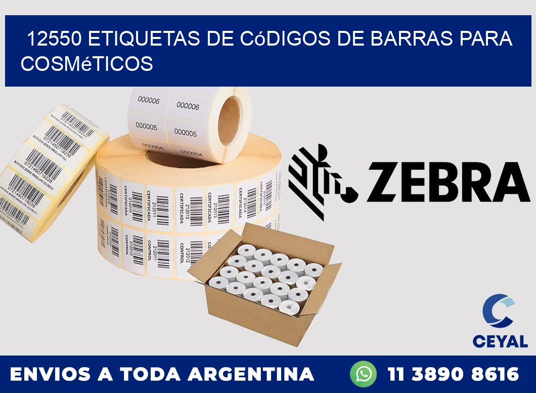 12550 etiquetas de códigos de barras para cosméticos