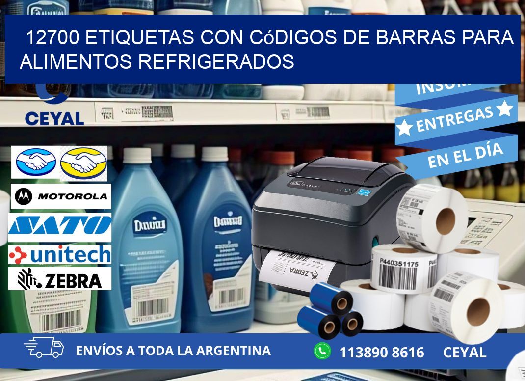 12700 Etiquetas con códigos de barras para alimentos refrigerados