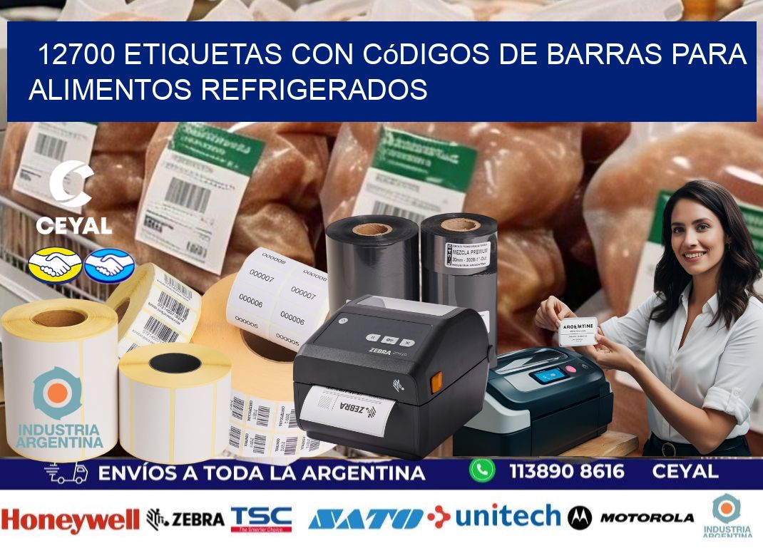 12700 Etiquetas con códigos de barras para alimentos refrigerados