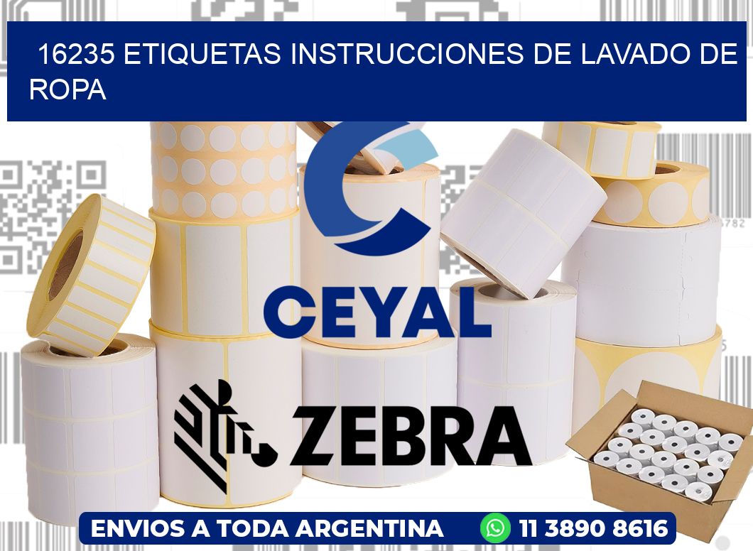 16235 etiquetas instrucciones de lavado de ropa