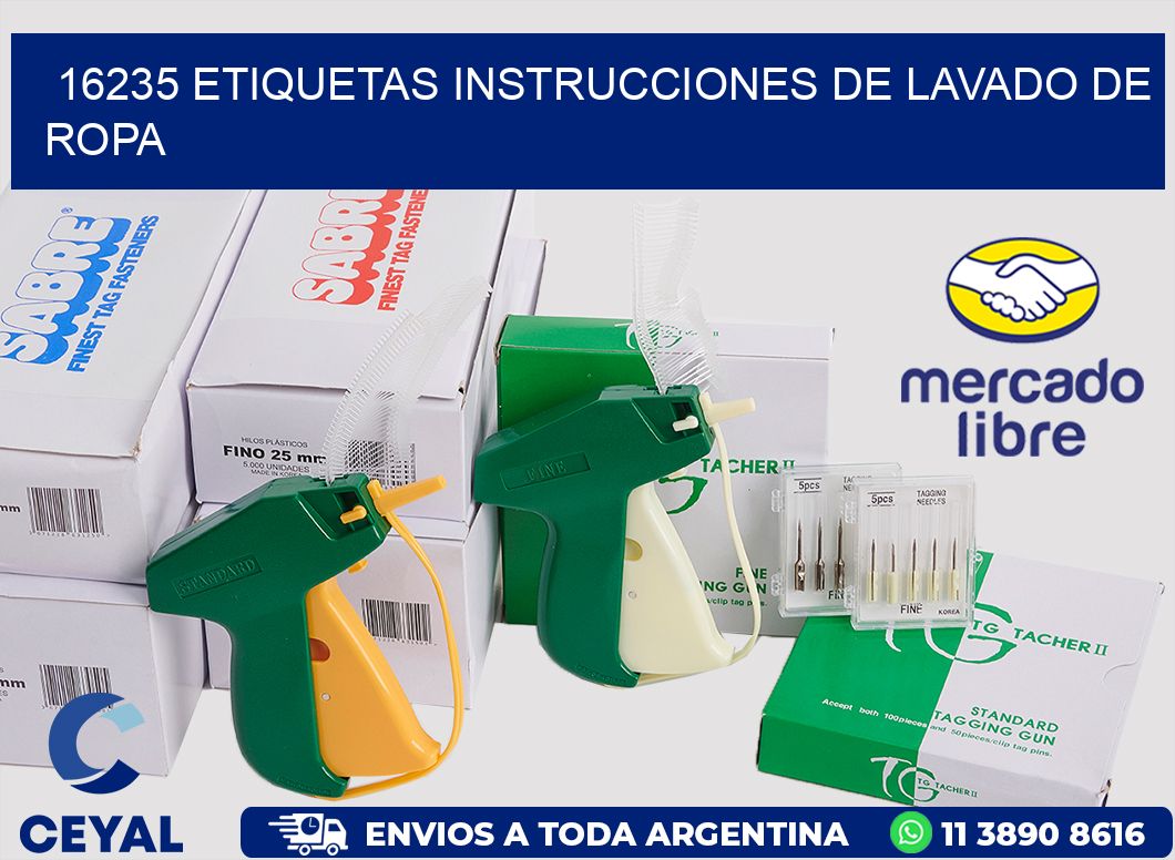 16235 etiquetas instrucciones de lavado de ropa