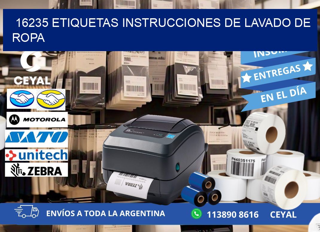 16235 etiquetas instrucciones de lavado de ropa