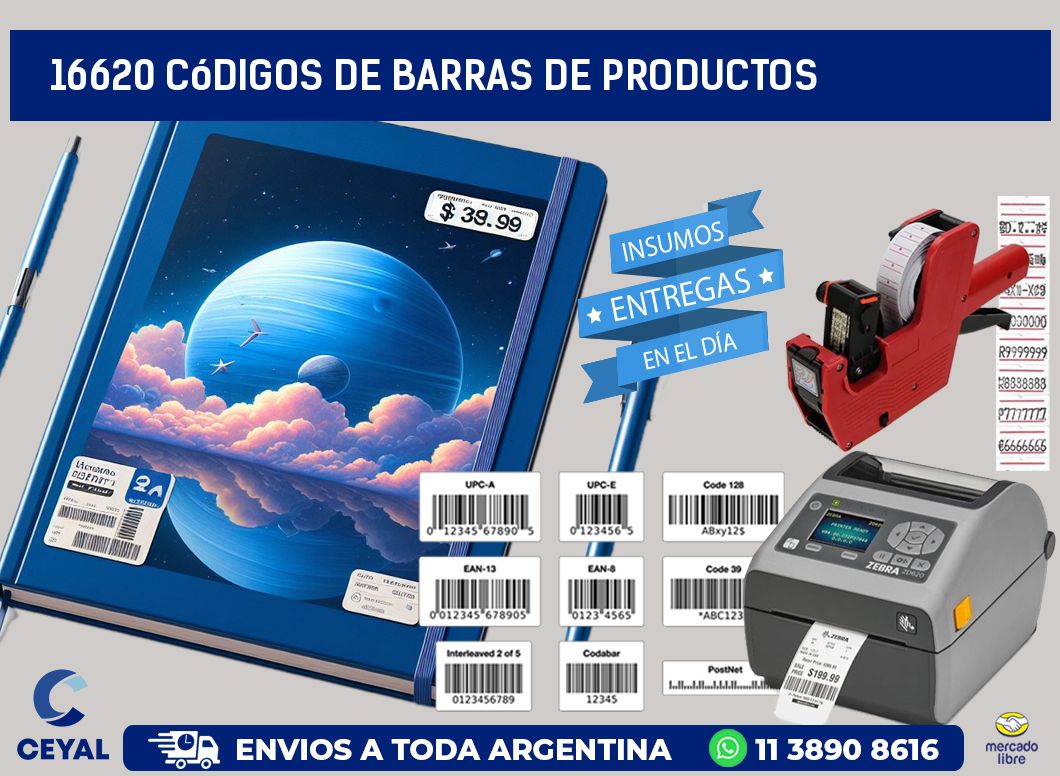 16620 Códigos de barras de productos