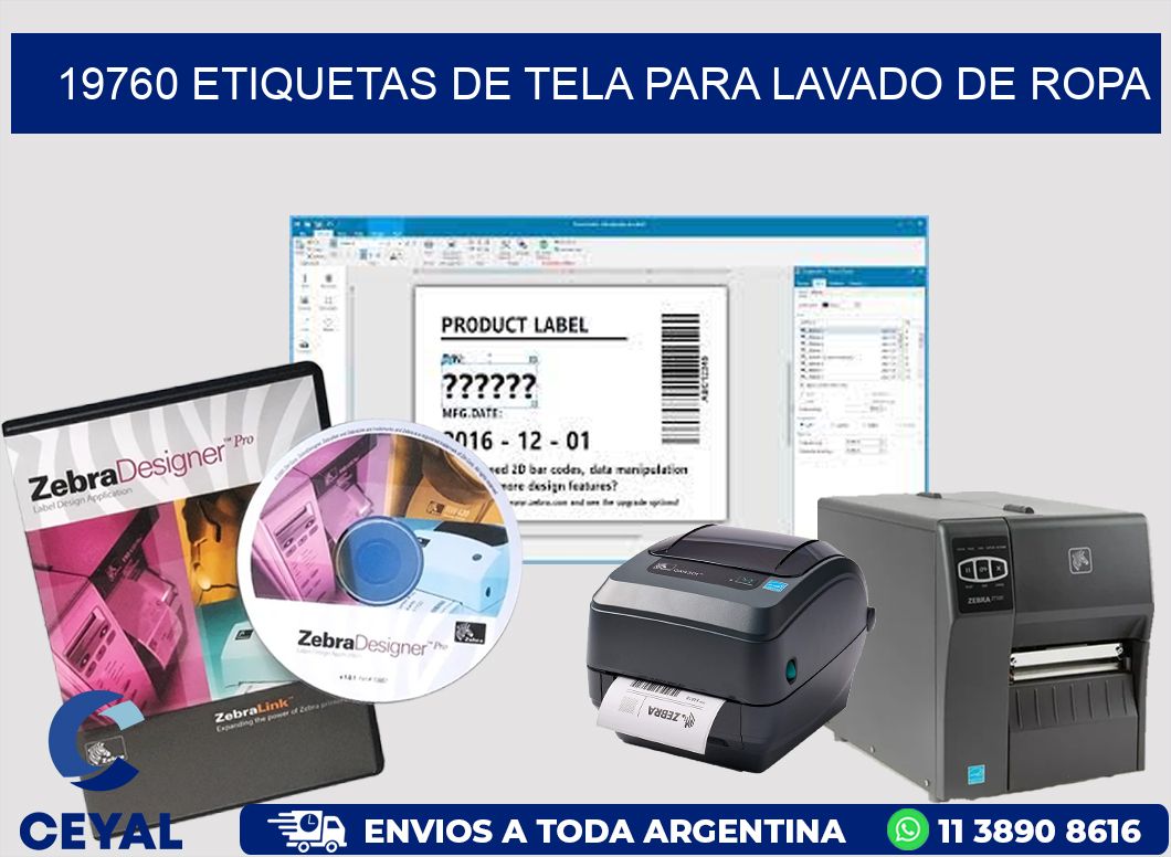 19760 Etiquetas de tela para lavado de ropa