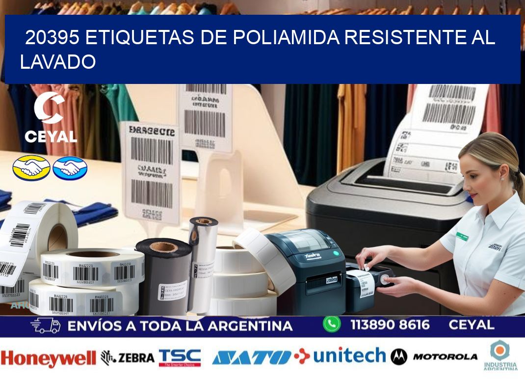 20395 Etiquetas de poliamida resistente al lavado