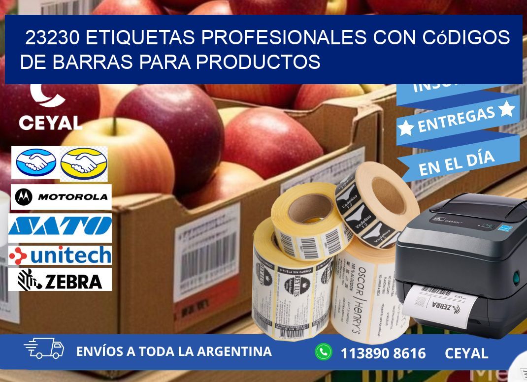 23230 Etiquetas profesionales con códigos de barras para productos