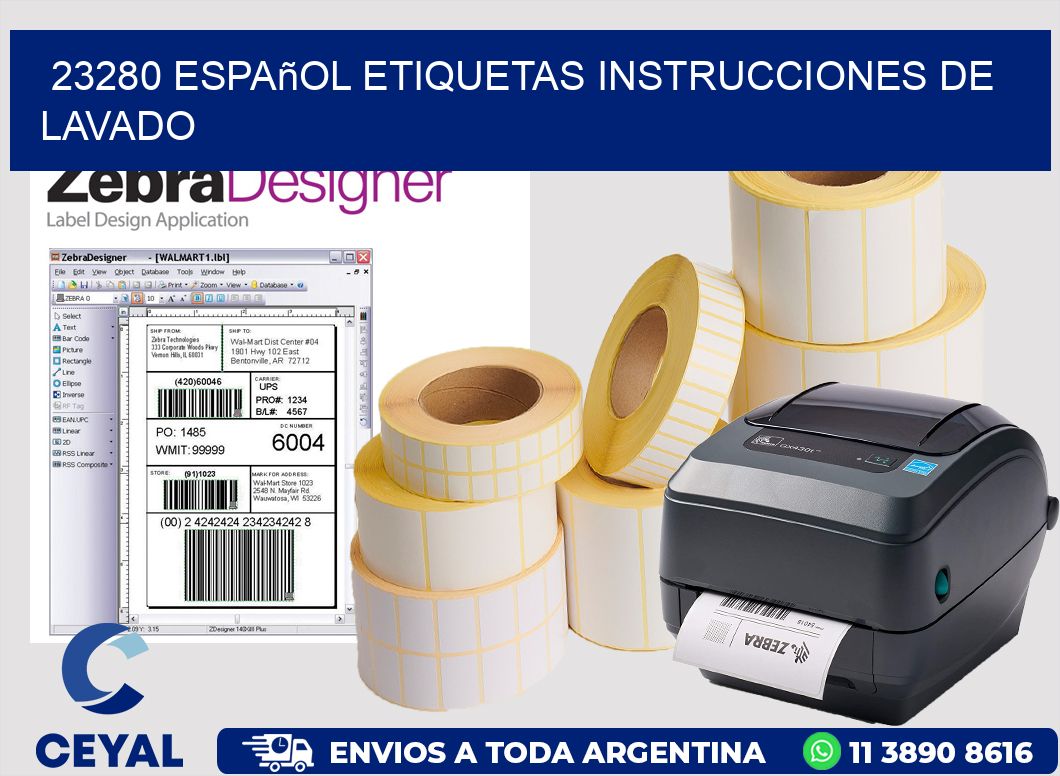 23280 español etiquetas instrucciones de lavado