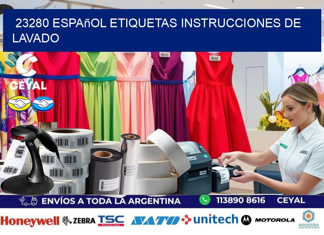 23280 español etiquetas instrucciones de lavado