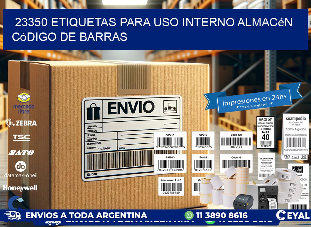 23350 etiquetas para uso interno almacén código de barras