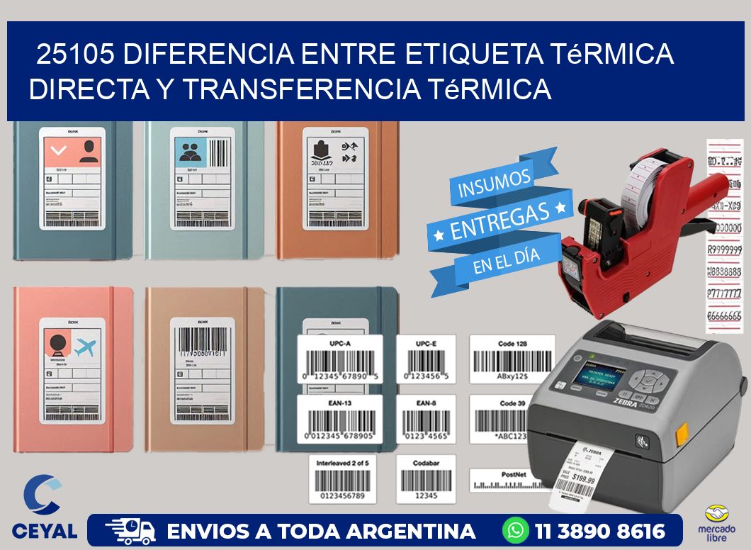 25105 diferencia entre etiqueta térmica directa y transferencia térmica