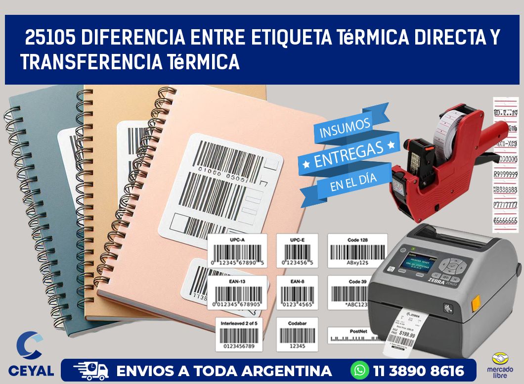 25105 diferencia entre etiqueta térmica directa y transferencia térmica