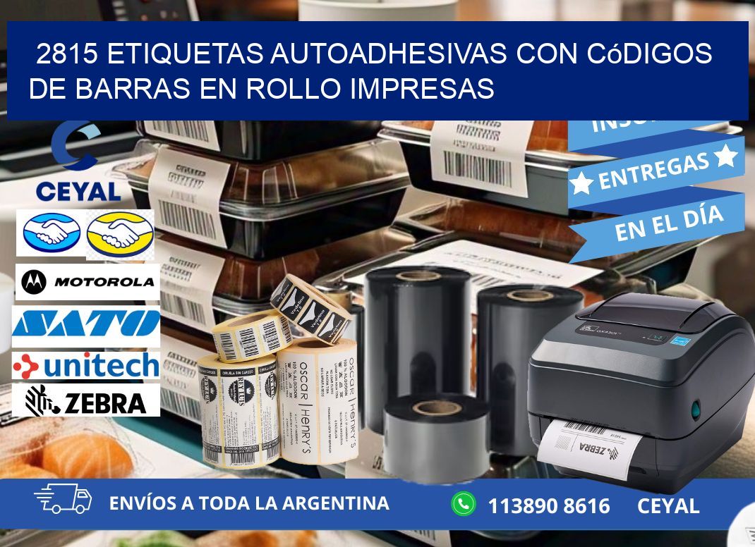 2815 Etiquetas autoadhesivas con códigos de barras en rollo impresas