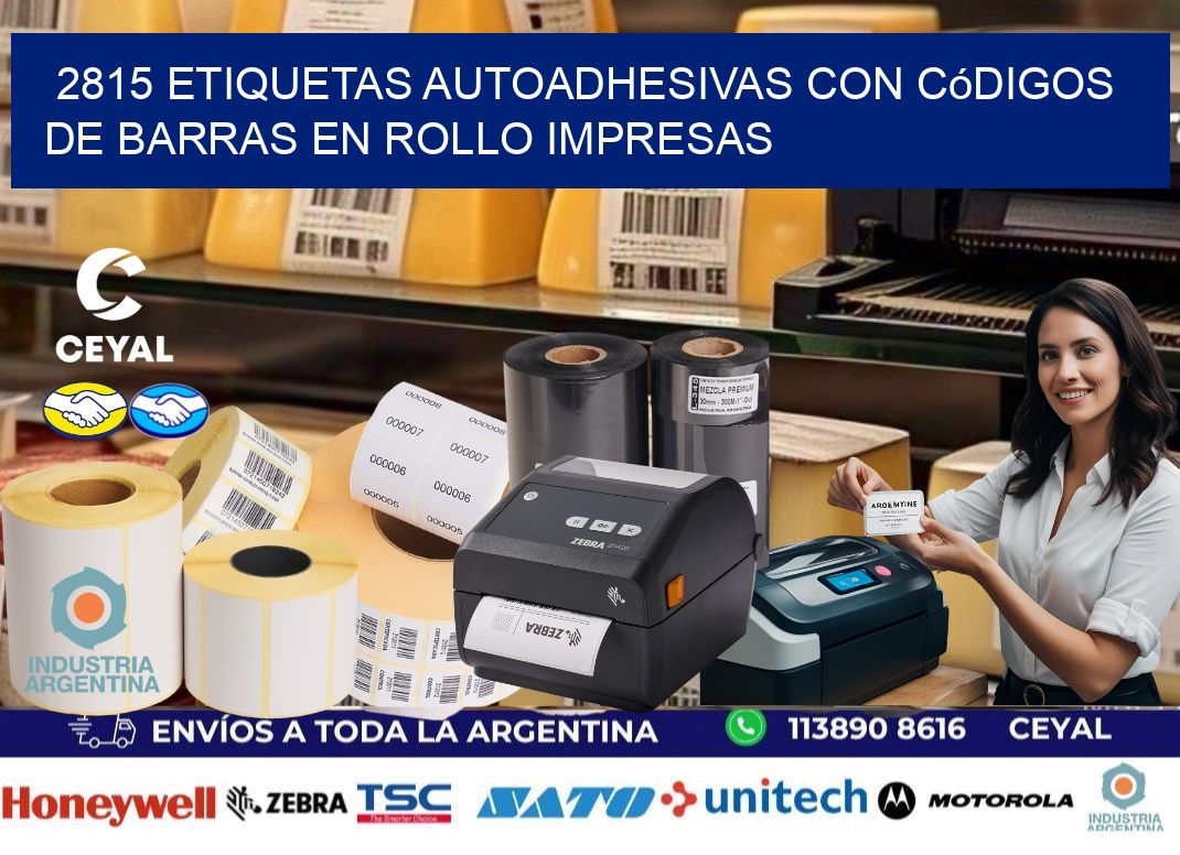 2815 Etiquetas autoadhesivas con códigos de barras en rollo impresas