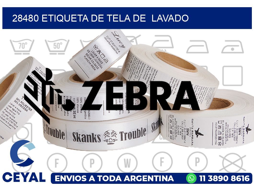 28480 etiqueta de tela de  lavado