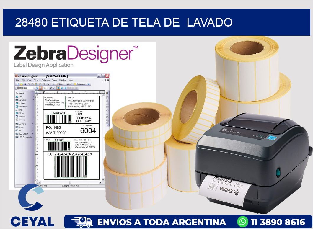 28480 etiqueta de tela de  lavado