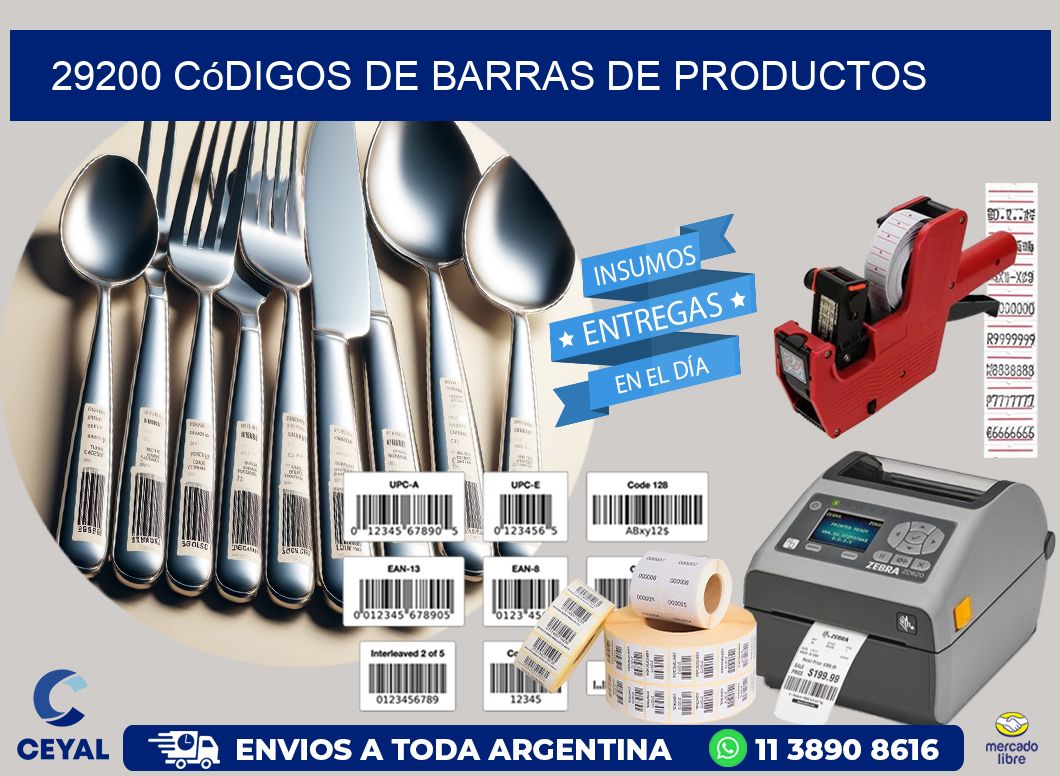 29200 Códigos de barras de productos