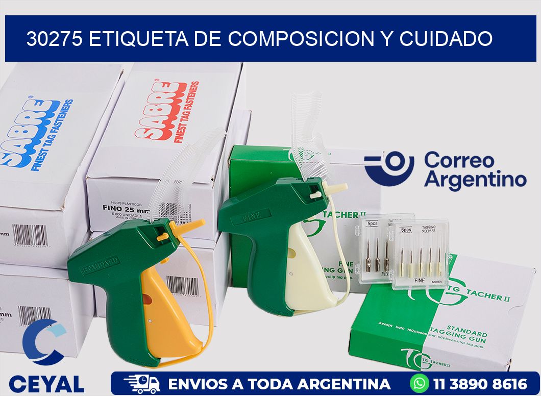 30275 etiqueta de composicion y cuidado