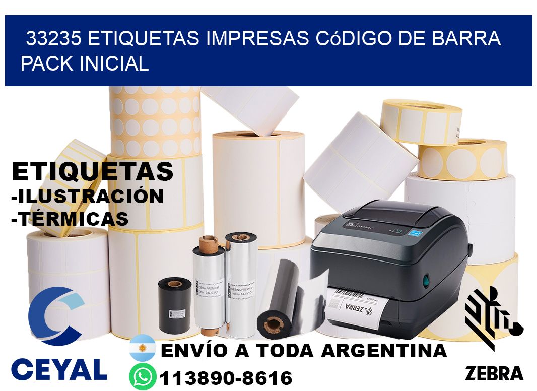 33235 Etiquetas Impresas código De Barra Pack Inicial