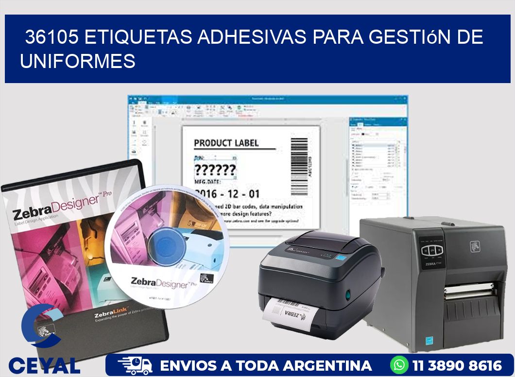 36105 Etiquetas adhesivas para gestión de uniformes