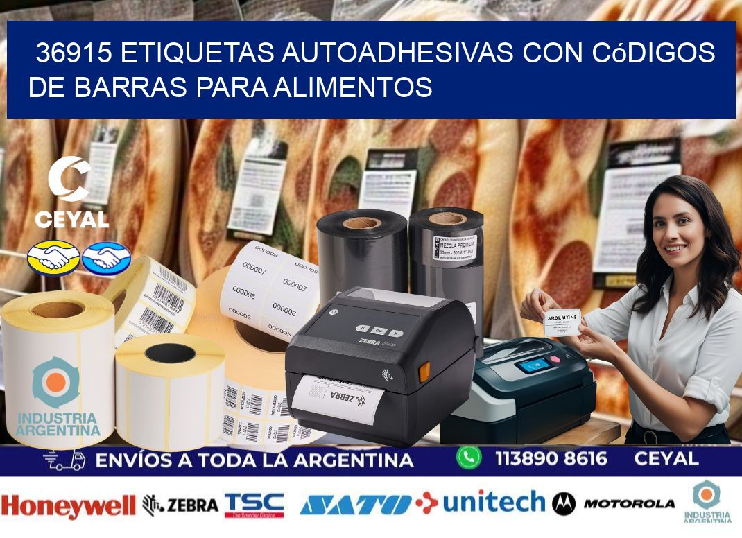 36915 Etiquetas autoadhesivas con códigos de barras para alimentos
