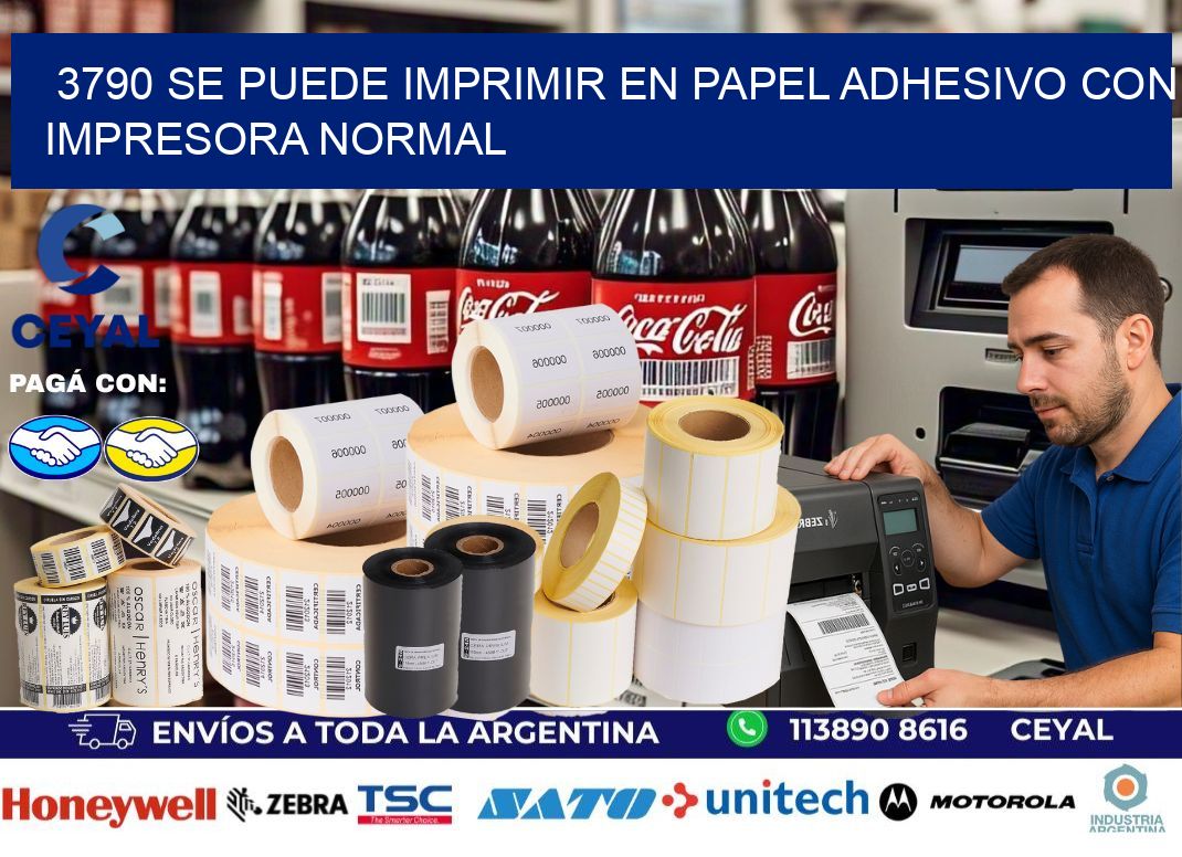 3790 Se puede imprimir en papel adhesivo con impresora normal