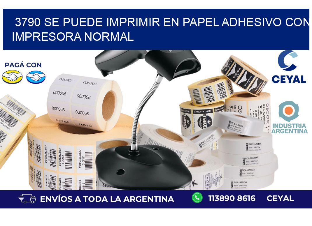 3790 Se puede imprimir en papel adhesivo con impresora normal