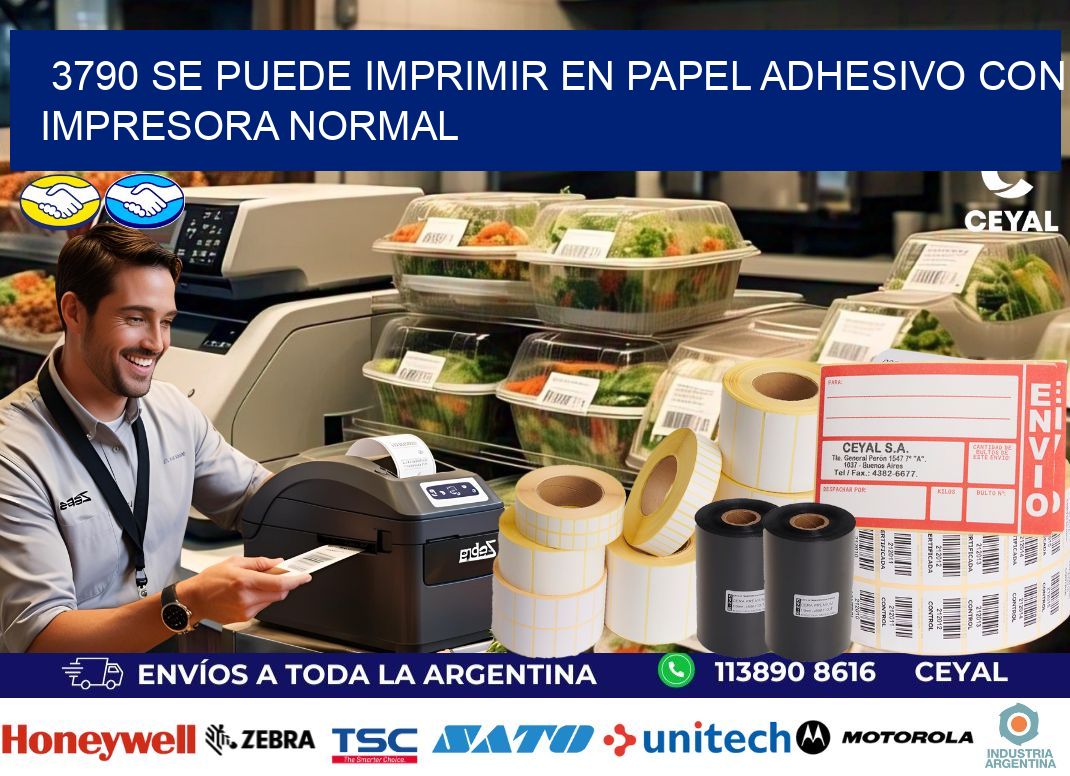 3790 Se puede imprimir en papel adhesivo con impresora normal