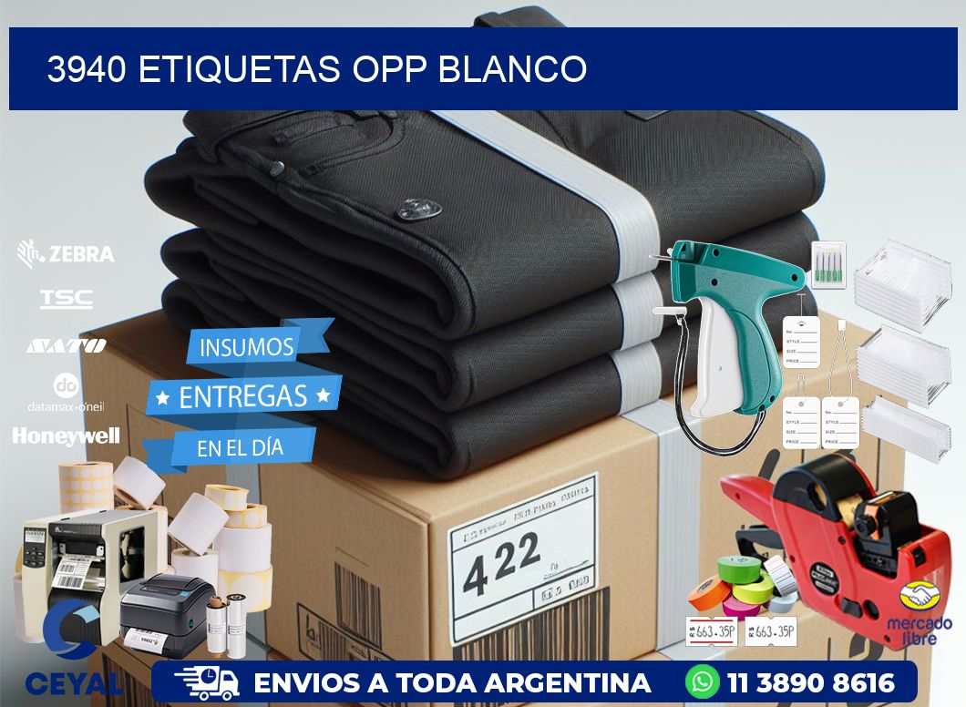 3940 etiquetas OPP blanco