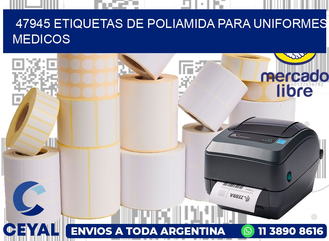47945 Etiquetas de poliamida para uniformes medicos