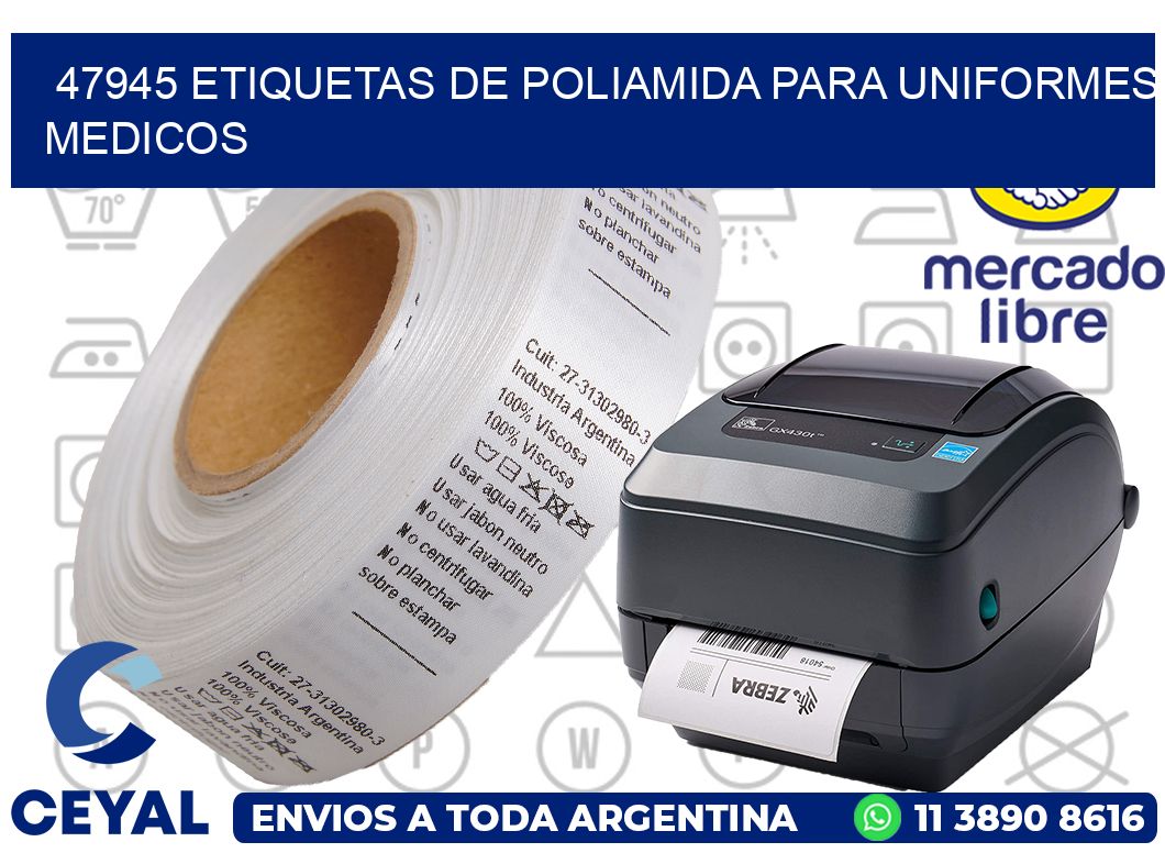 47945 Etiquetas de poliamida para uniformes medicos
