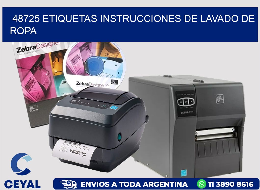 48725 etiquetas instrucciones de lavado de ropa