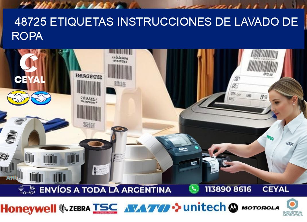 48725 etiquetas instrucciones de lavado de ropa