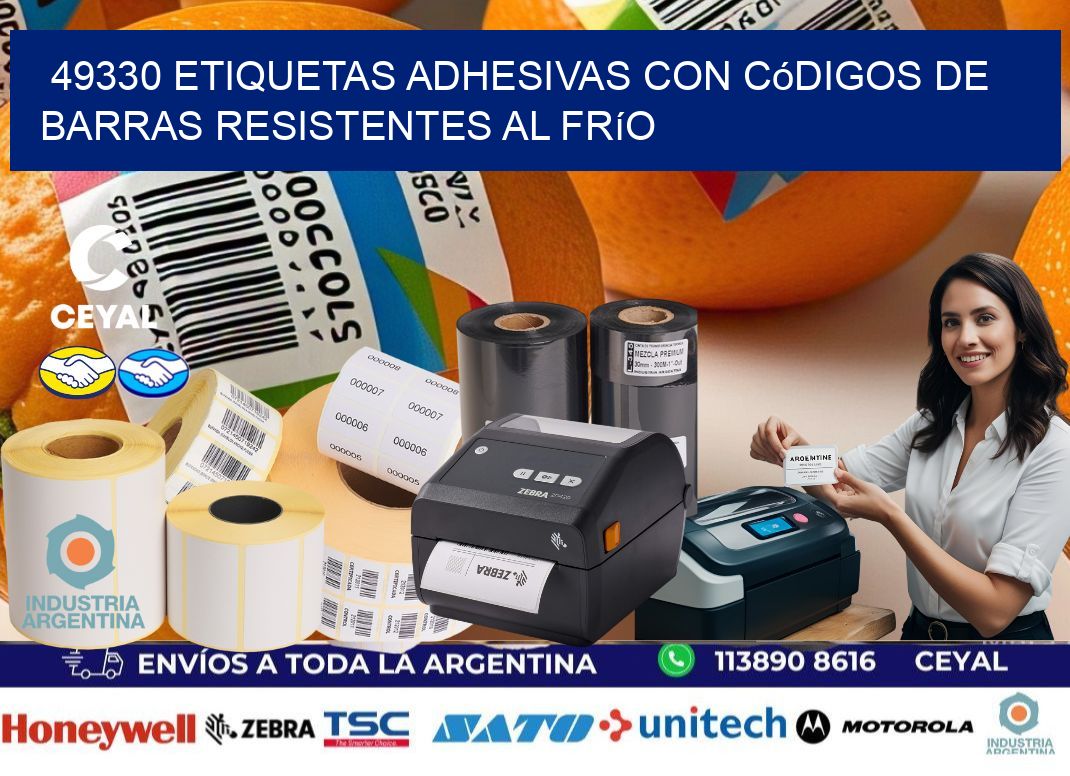 49330 Etiquetas adhesivas con códigos de barras resistentes al frío