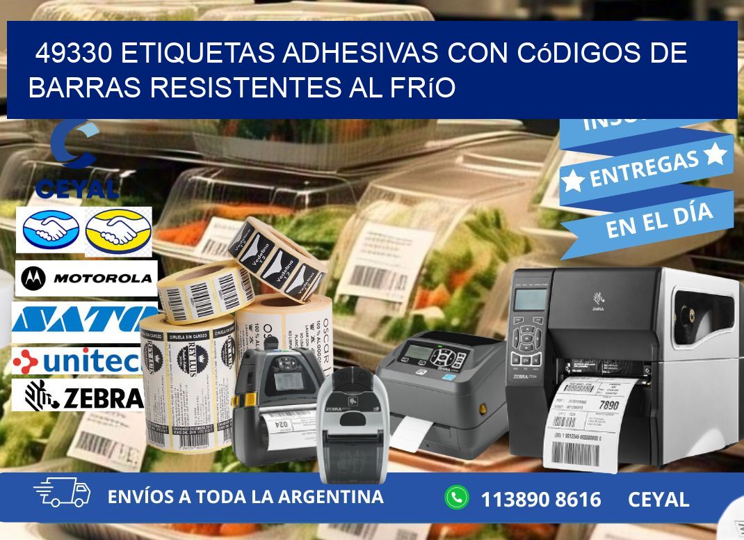 49330 Etiquetas adhesivas con códigos de barras resistentes al frío
