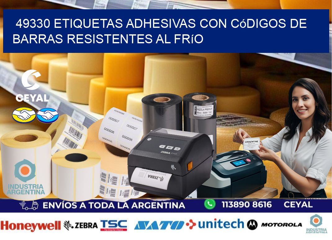 49330 Etiquetas adhesivas con códigos de barras resistentes al frío