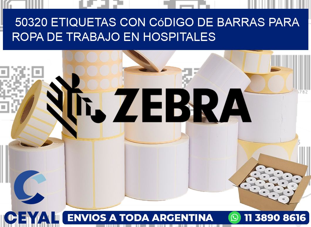 50320 Etiquetas con código de barras para ropa de trabajo en hospitales