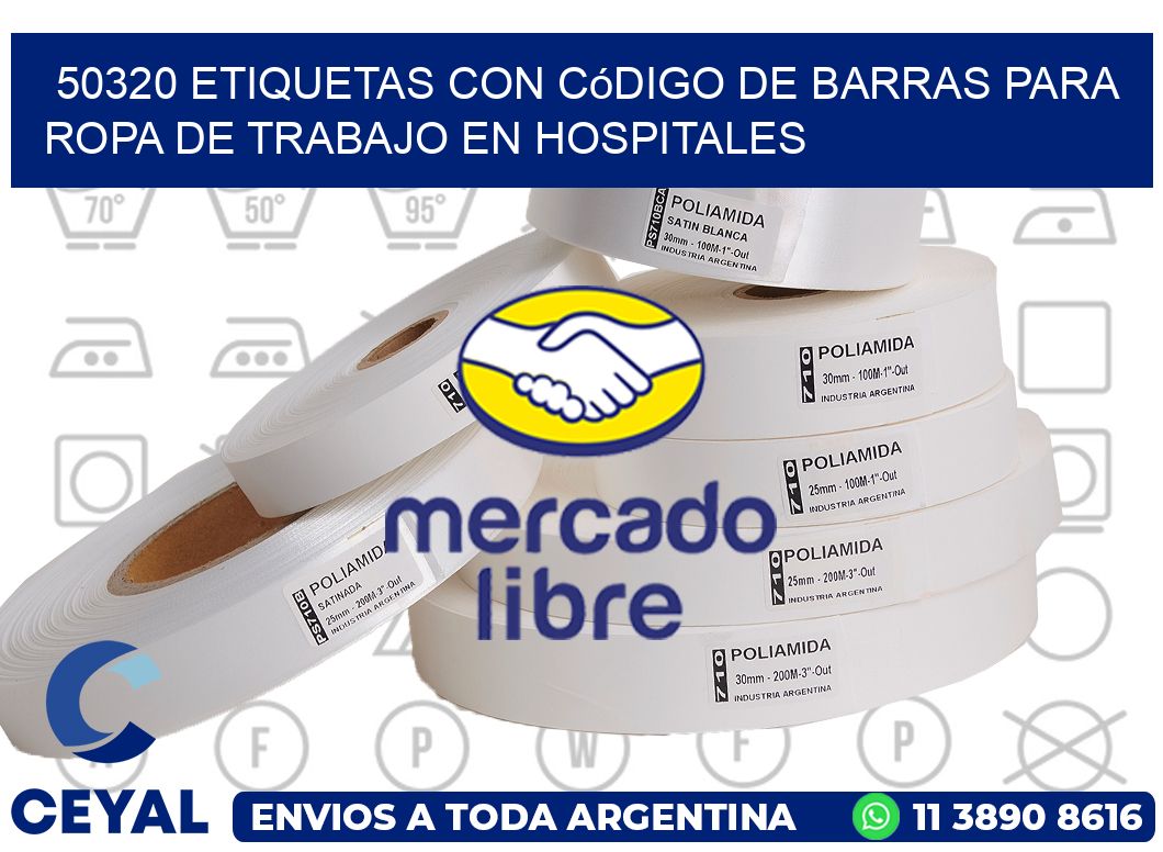 50320 Etiquetas con código de barras para ropa de trabajo en hospitales