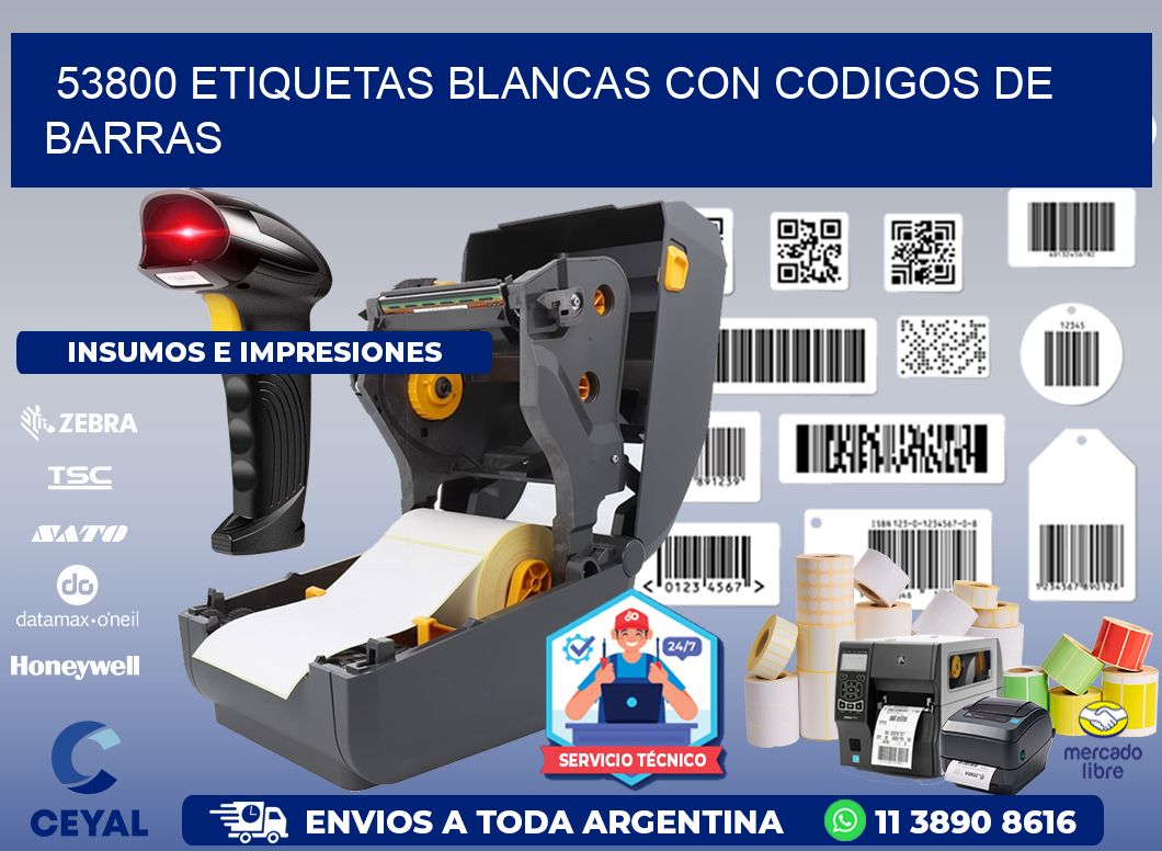53800 etiquetas blancas con codigos de barras