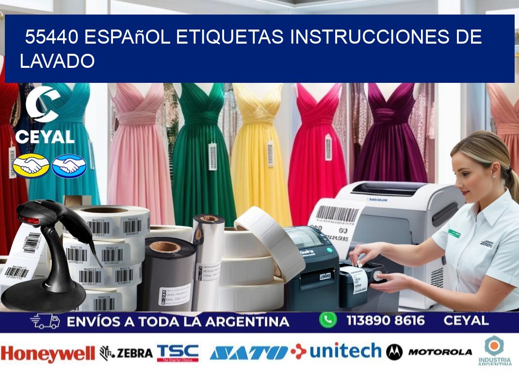55440 español etiquetas instrucciones de lavado