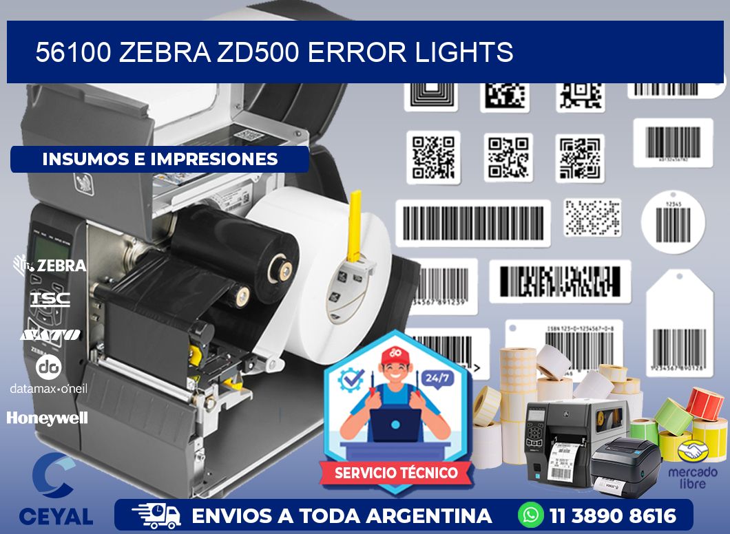 56100 Zebra ZD500 error lights