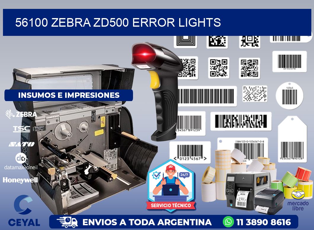 56100 Zebra ZD500 error lights