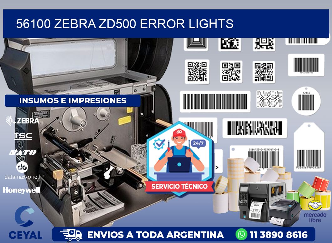 56100 Zebra ZD500 error lights