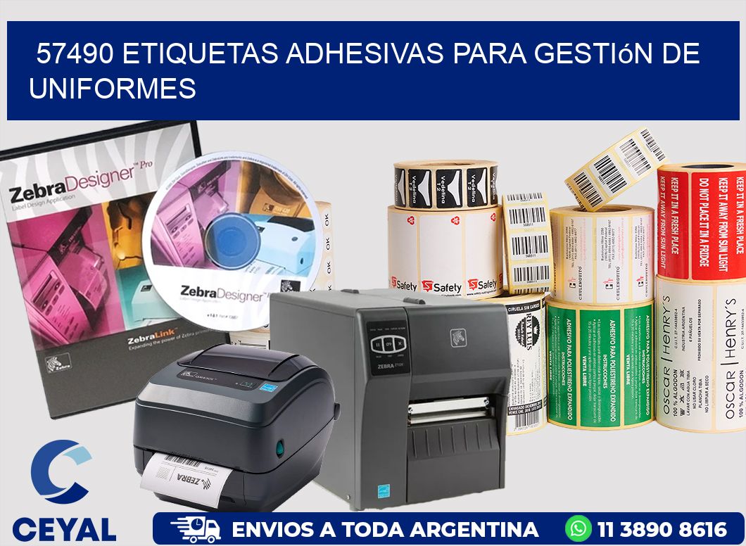 57490 Etiquetas adhesivas para gestión de uniformes