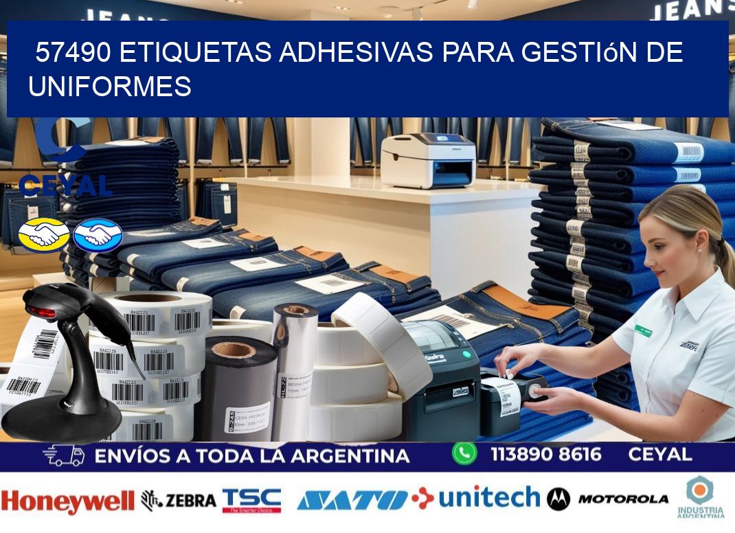 57490 Etiquetas adhesivas para gestión de uniformes