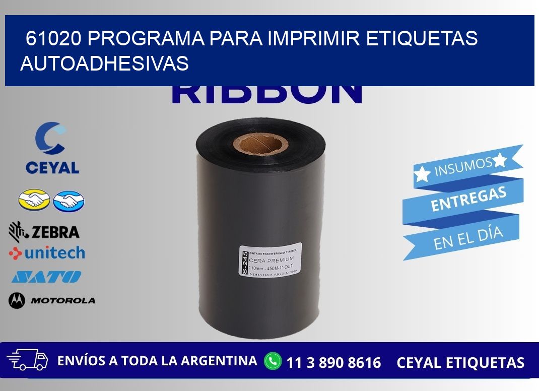 61020 Programa para imprimir etiquetas autoadhesivas