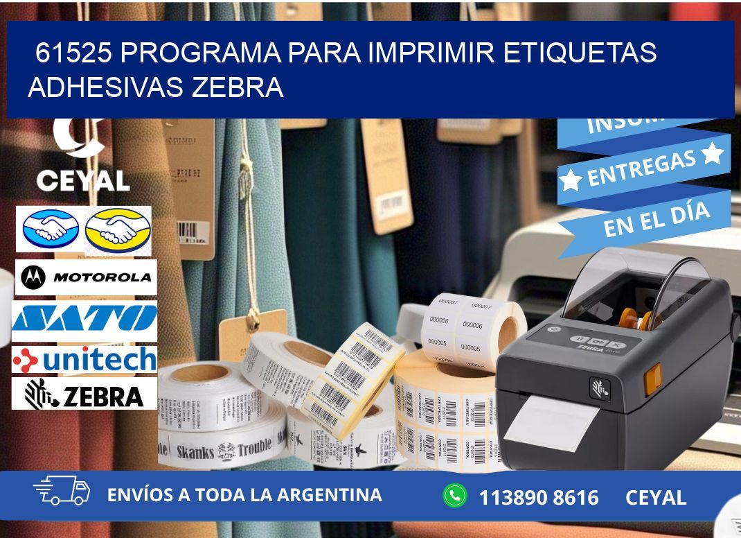 61525 Programa para imprimir etiquetas adhesivas zebra