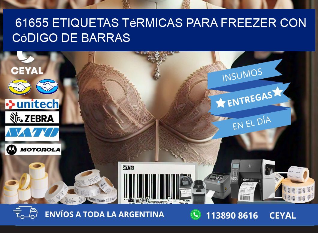 61655 etiquetas térmicas para freezer con código de barras