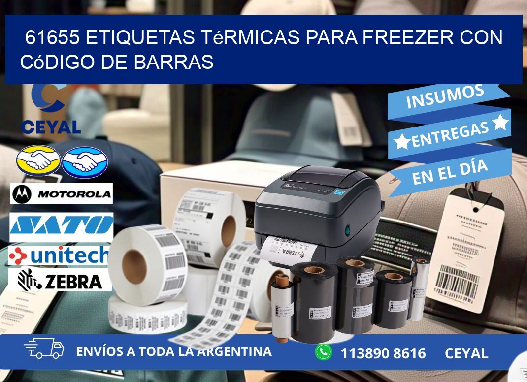 61655 etiquetas térmicas para freezer con código de barras